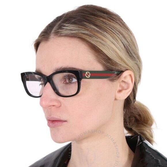 Gucci Women Eyeglasses Black Multicolor Demo Rectangle GG0278O 011 BRAND NEW - Picture 10 of 11